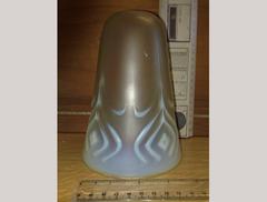 A Single Arts & Crafts Vaseline/Uranium Glass Shade with Stylised Floral Details