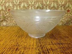 Dr. C. Dresser A Gothic Revival Stylised Floral Hanging Acid Etched Opaque Shade.