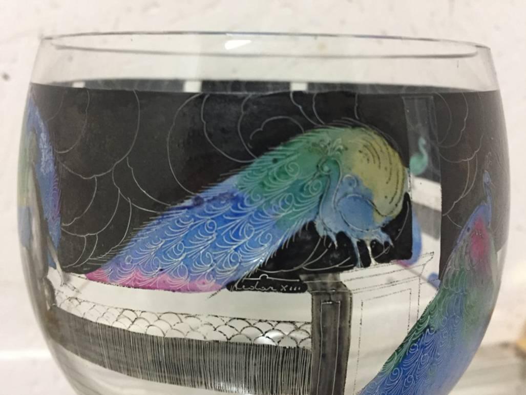 hand-painted wine glass