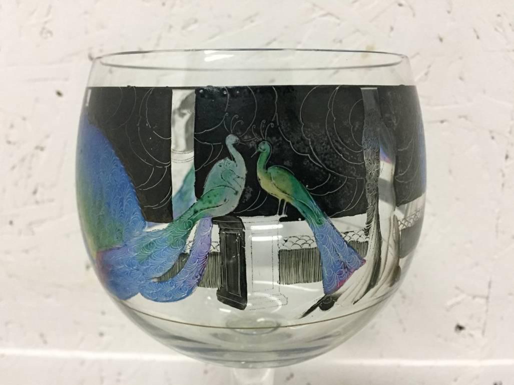 Hand-Painted Wine Glass by Vetri Della Arte 'Vedar' In Good Condition In London, GB