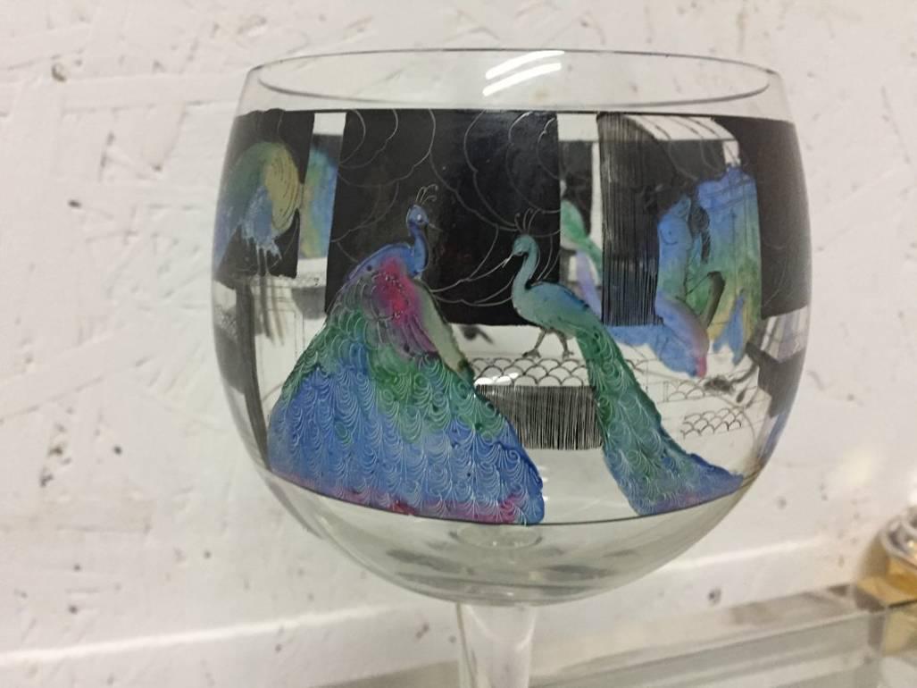 hand painted wine glasses