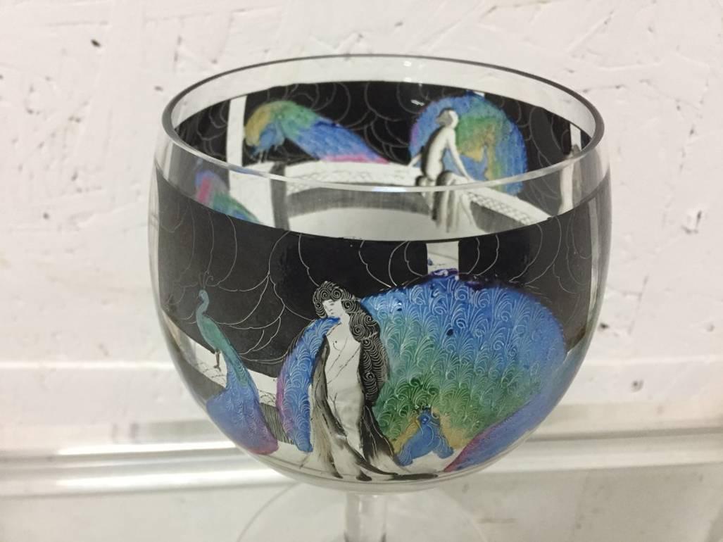 Hand-Painted Wine Glass by Vetri Della Arte 'Vedar' 2