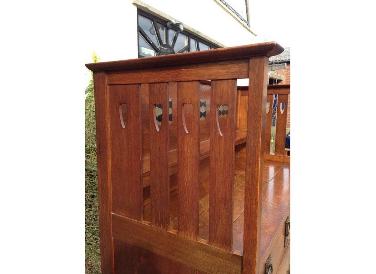 Arts and Crafts  George Montague Ellwood Arts & Crafts Oak Sideboard & 8 Matching Dining Chairs For Sale