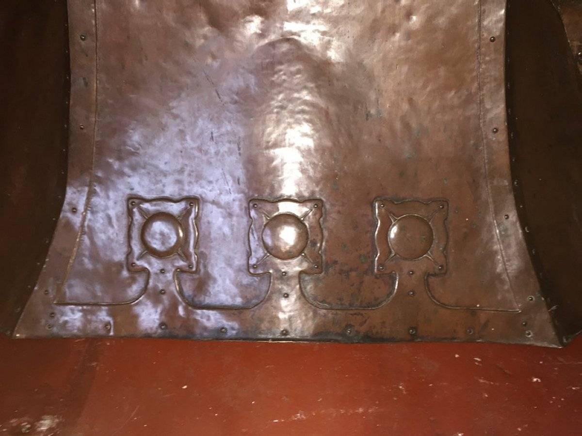 Unique Arts and Crafts Copper Fire Hood, Attributed to M H Baillie Scott 1