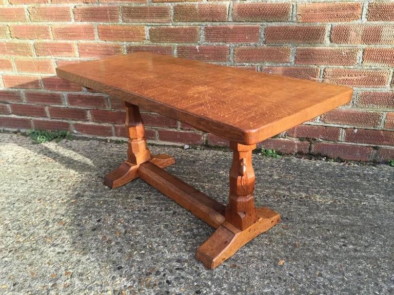 Mouseman An Arts and Crafts Oak Coffee Table with the Signiture Mouse
