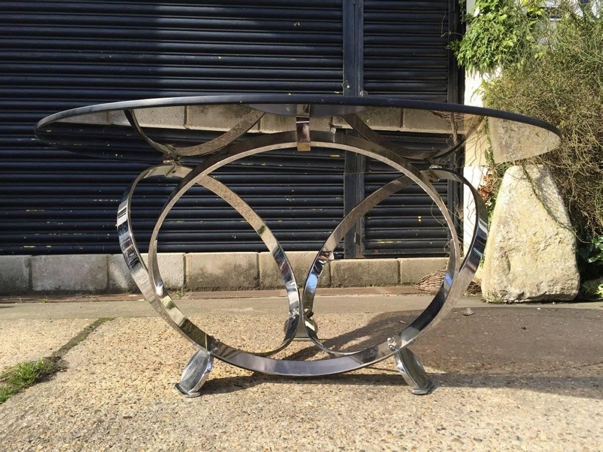 Heavy Gage Modernistischer Chrom-Couchtisch aus den 1970er Jahren im Stil von Knut Hesterberg (Maschinell gefertigt) im Angebot