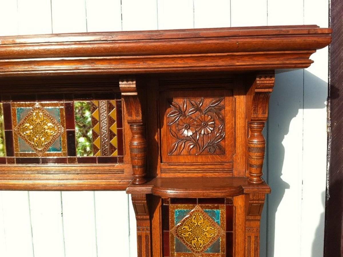 Impressive Gothic Revival Oak Fireplace Surround Attributed to Bruce Talbert In Good Condition In London, GB