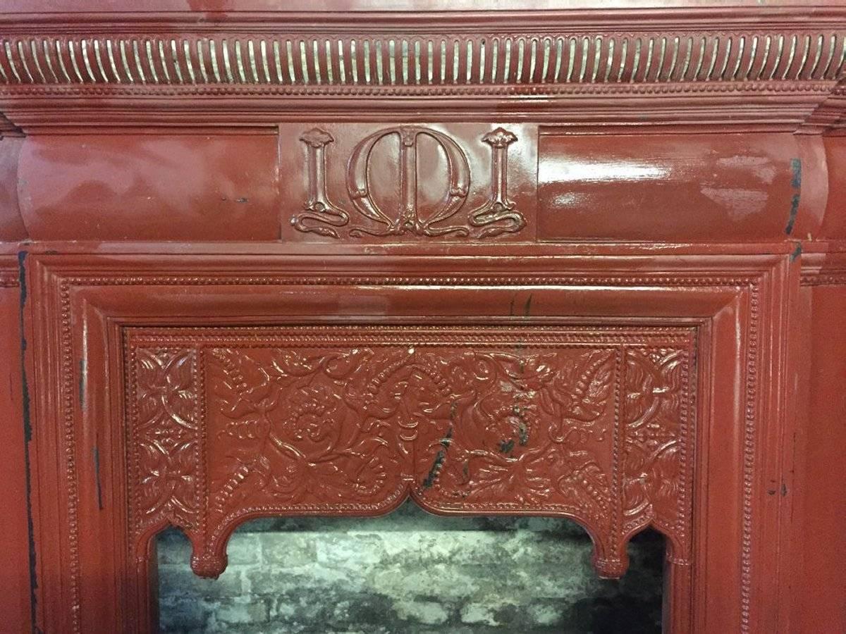A rare Thomas Elsley fireplace with stylized floral details to the centre.
The fireplace will require a new marble mantle top to be made to the colour of your choice. We can arrange this work on the buyer's behalf ''at cost'' to the