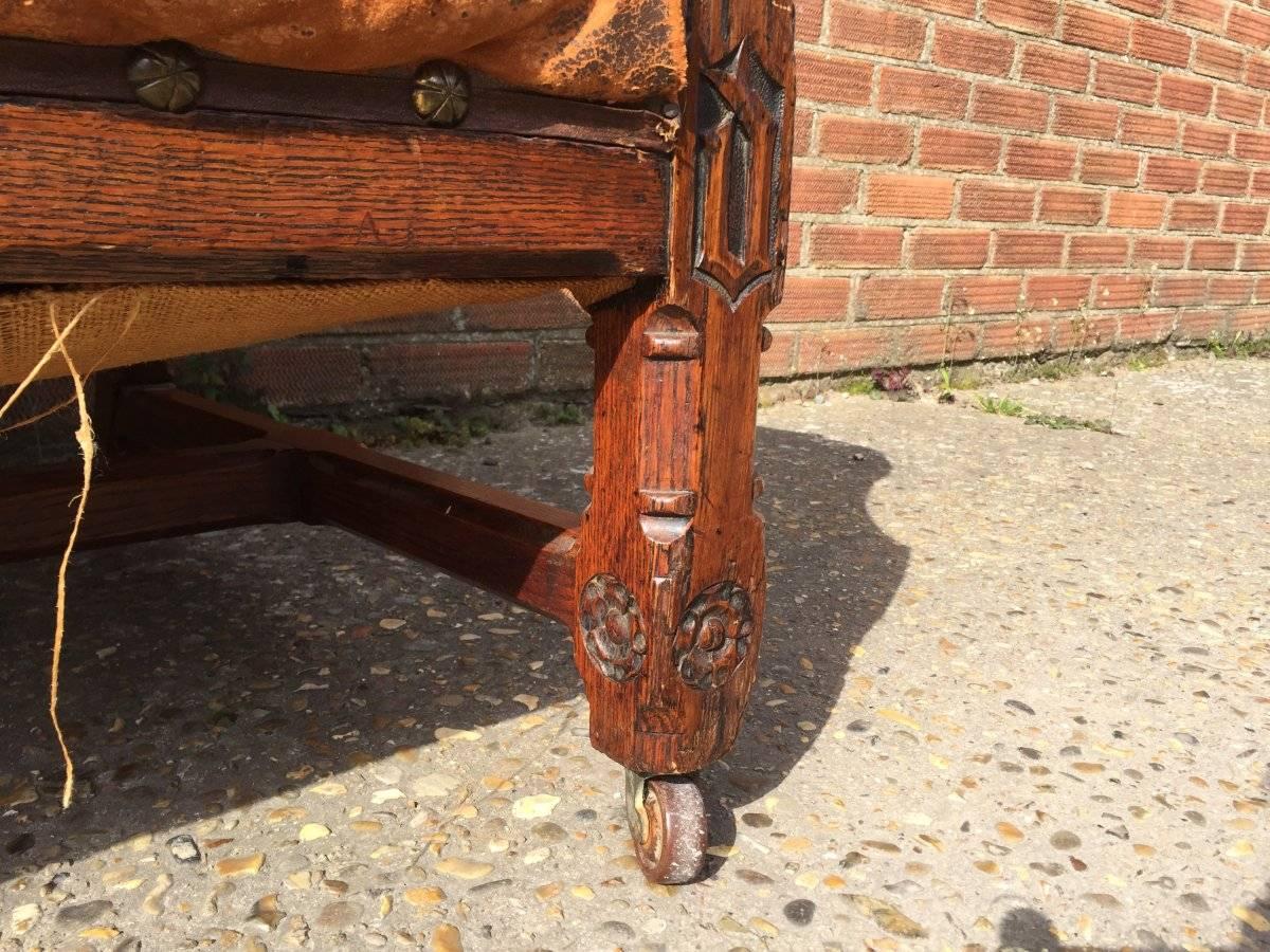 Hand-Carved A W N Pugin, A Rare Oak Armchair Probably Designed for the Speaker's House For Sale
