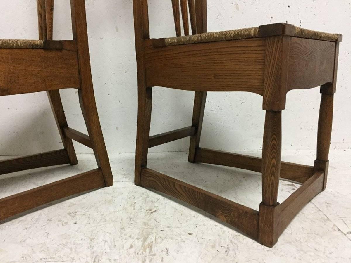20th Century Shapland and Petter, a Pair of Ash Side Chairs in the Style of M H Baillie Scott For Sale
