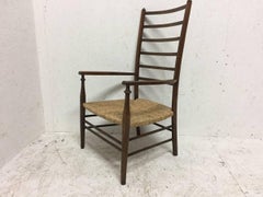 Liberty & Co Arts & Crafts Low Ladder Back Armchair with Rush Seat