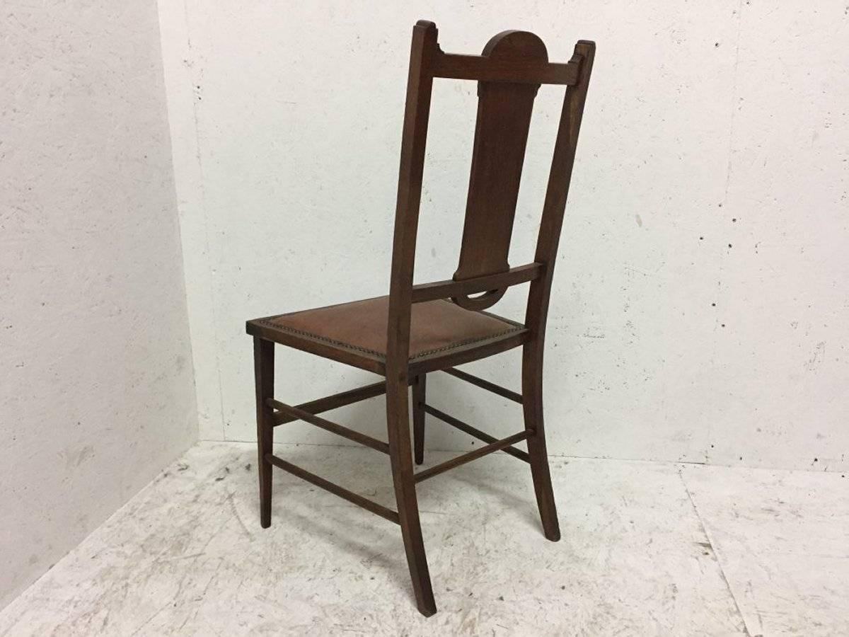 Arts and Crafts Arts & Crafts Side Chair with Ebony and Pewter Inlays, Probably Waring & Gillow. For Sale