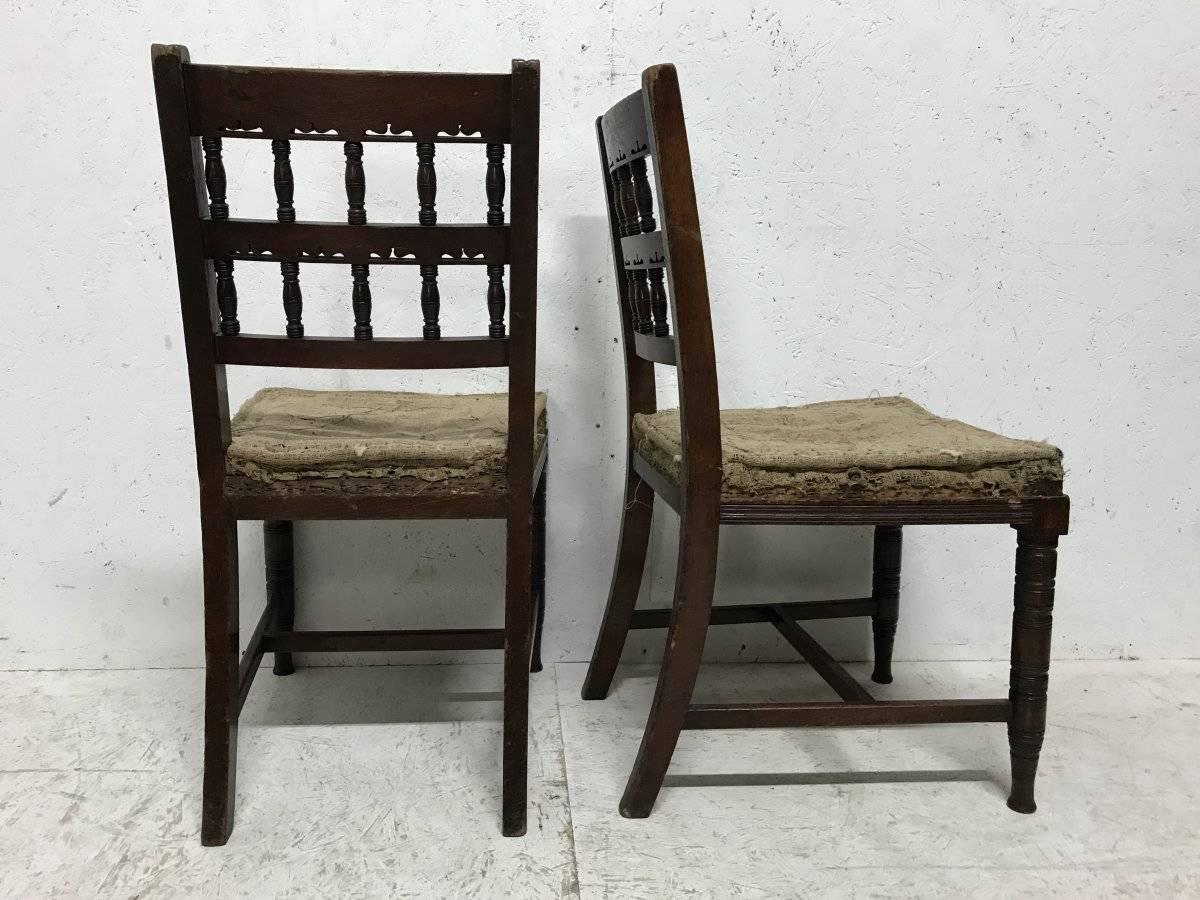 English Bruce Talbert, for Gillows. Set of 10 Aesthetic Movement Walnut Dining Chairs 