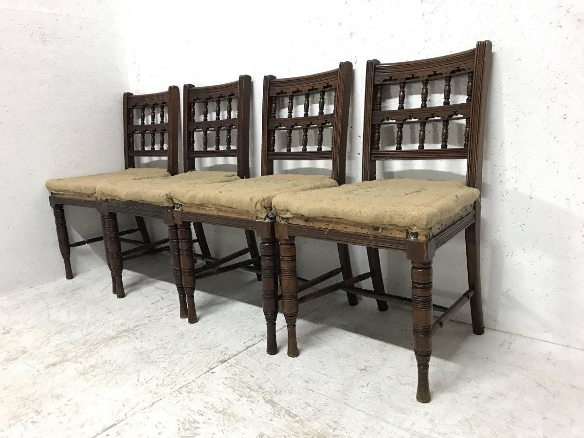 Bruce Talbert, for Gillows. Set of 10 Aesthetic Movement Walnut Dining Chairs  1