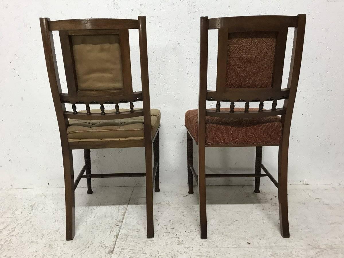 Hand-Crafted Bruce Talbert Gillows, Harlequin Set of Eight Aesthetic Movement Dining Chairs