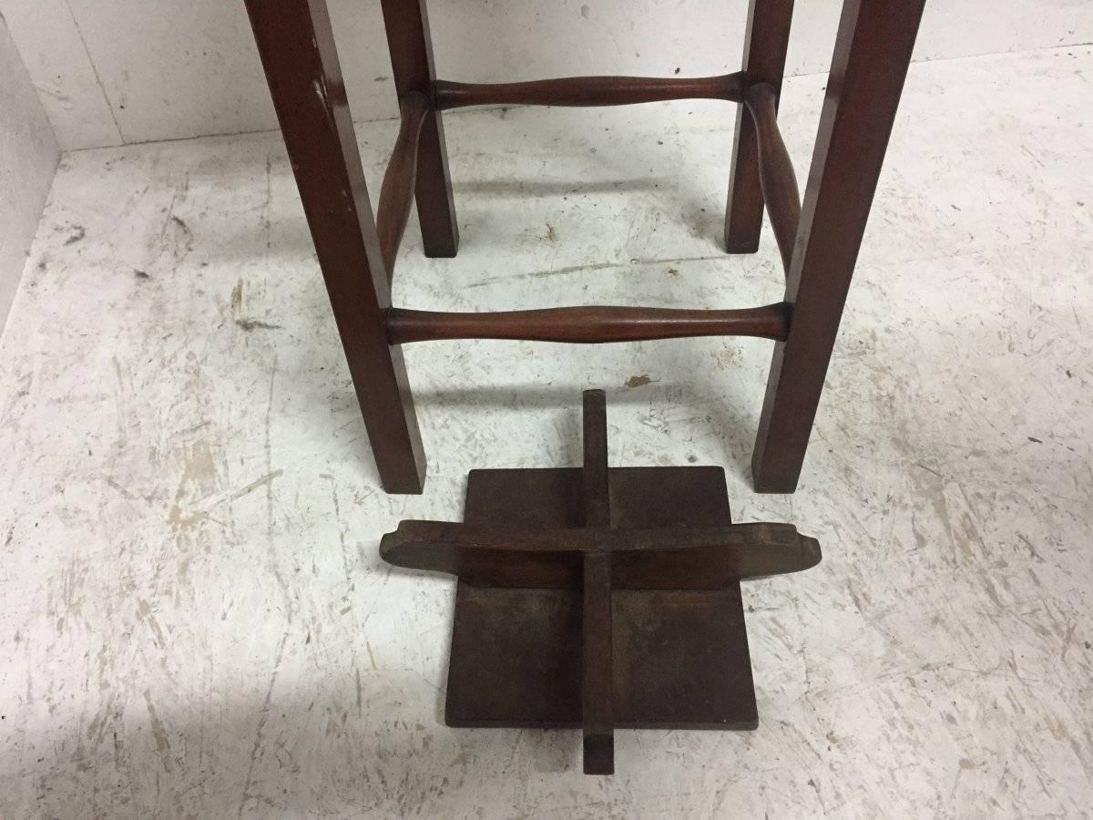 English Liberty & Co attri, Walnut Plant Stand turned uprights & Removable Lower Tier
