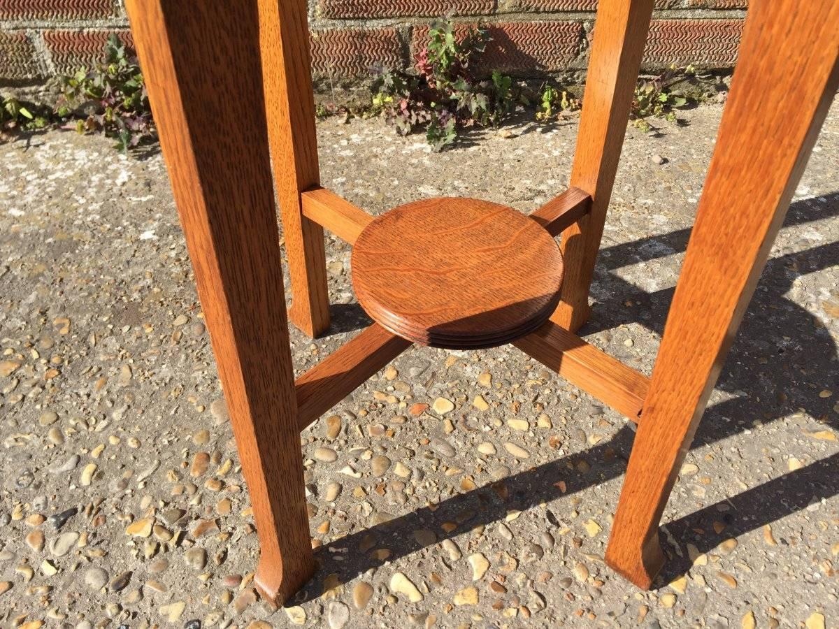 Hand-Crafted Liberty & Co. A Glasgow School Arts and Crafts Oak Plant Stand