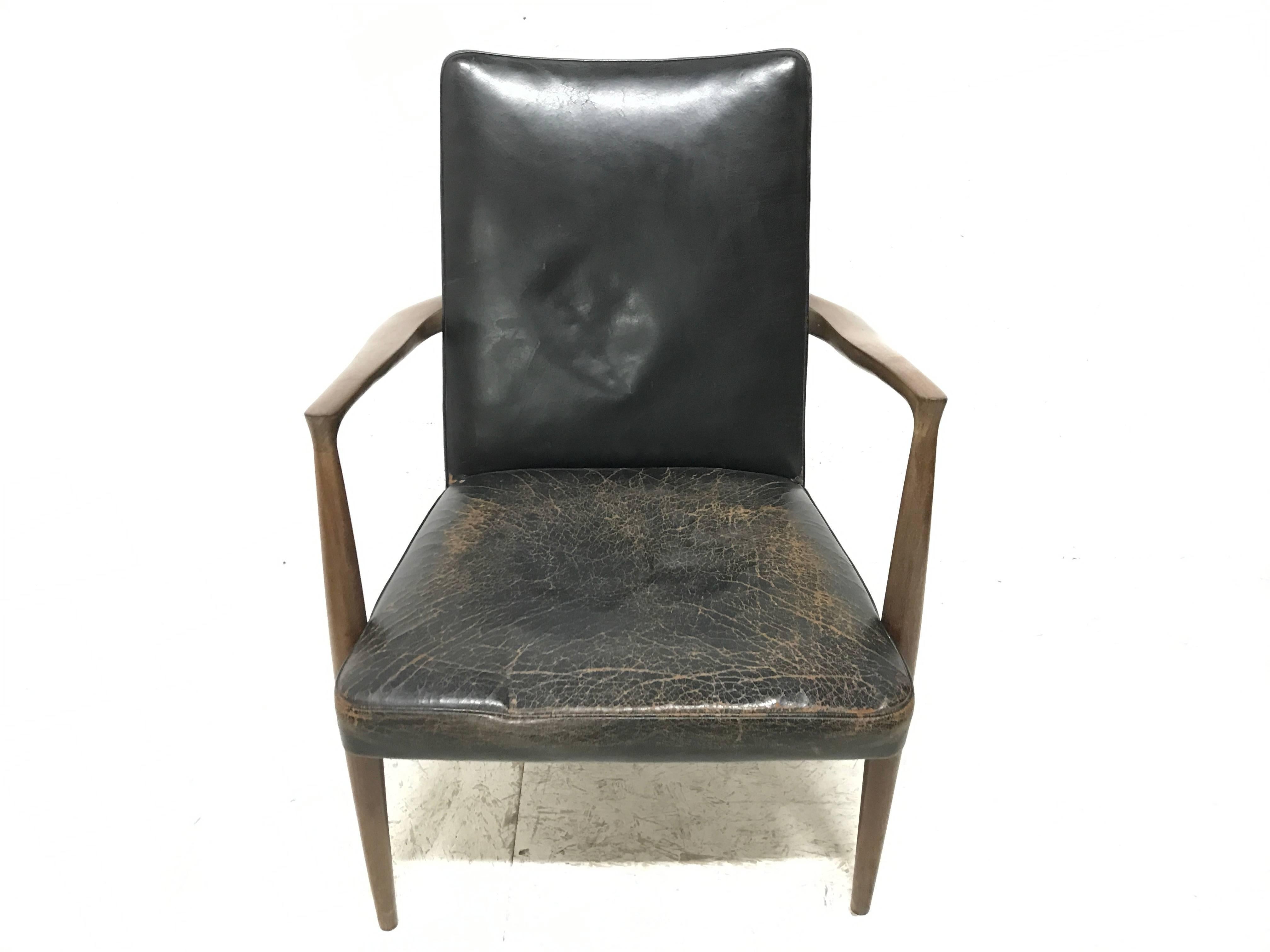 European Finn Juhl Attributed, Scandinavian Teak Armchair with a Sculptural Design For Sale