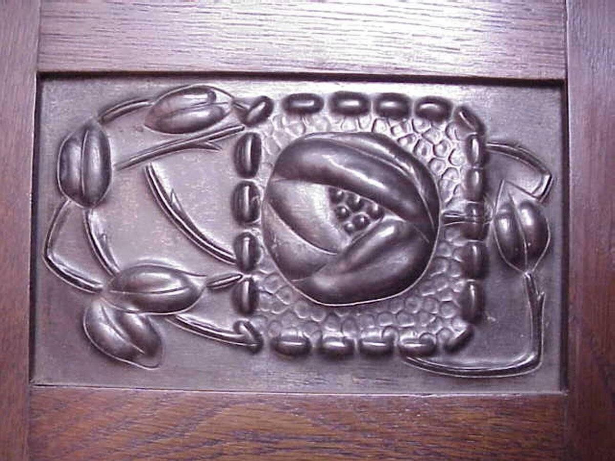 Arts and Crafts E A Taylor Attributed, Made by Wylie & Lochhead. An Arts & Crafts Oak Hall Stand