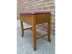 Heals Attributed, Arts & Crafts Cotswold School Oak Stool with a Hidden Drawer