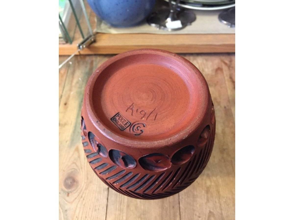 Organic Modern Guy Sydenham for Poole Pottery, Hand Thrown Clay Terracotta Studio Vase For Sale