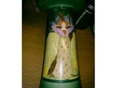 Edward Spencer, Hand Painted Tulip Vase with Pre-Raphaelite Maiden and Geese