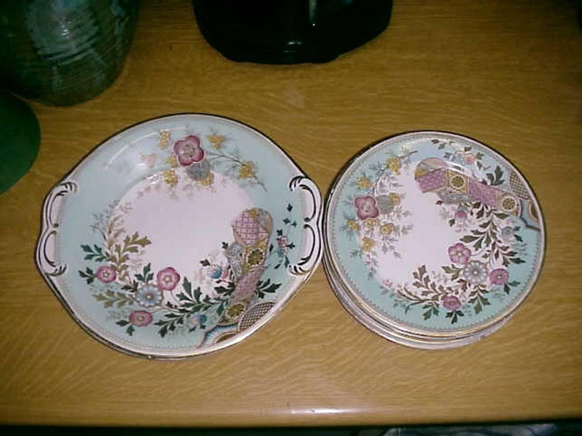 ANTIQUE CHINA Dinner Plate HAMPDEN Christopher Dresser Old Hall Pottery 1890s 