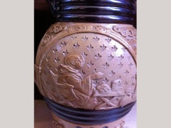 Royal Doulton Lambeth Gothic Revival a Comical Jug with Scenes of a Drunk Monk