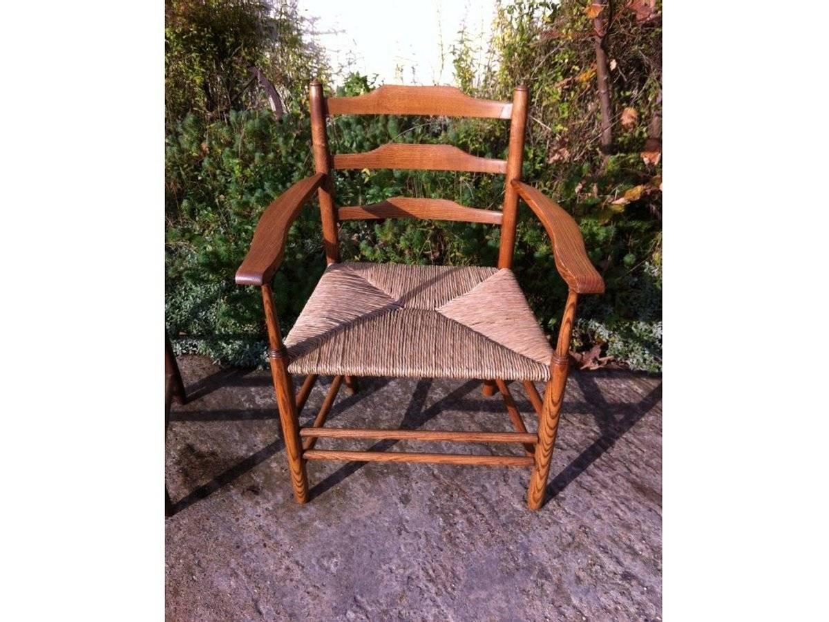 Arts and Crafts E Gardiner & P Clissett 3 Arts & Crafts Cotswold School Ladder Back Armchairs