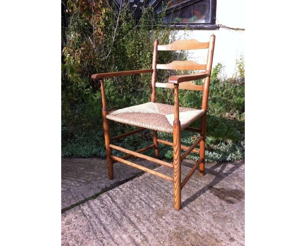 Hand-Crafted E Gardiner & P Clissett 3 Arts & Crafts Cotswold School Ladder Back Armchairs