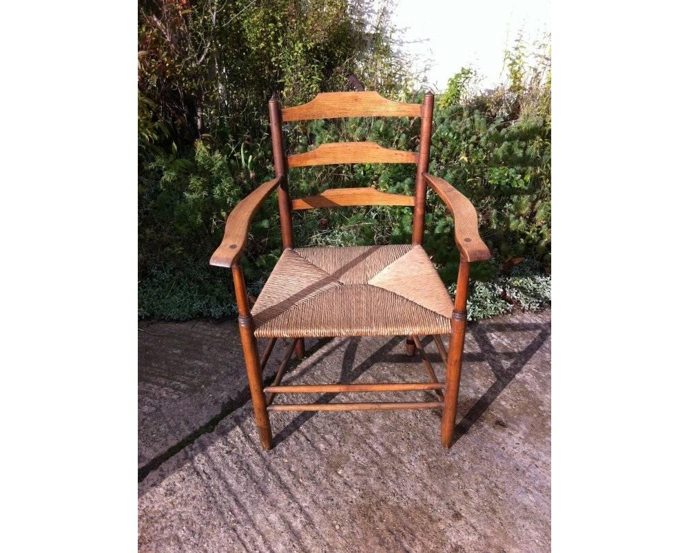 E Gardiner & P Clissett 3 Arts & Crafts Cotswold School Ladder Back Armchairs In Good Condition In London, GB