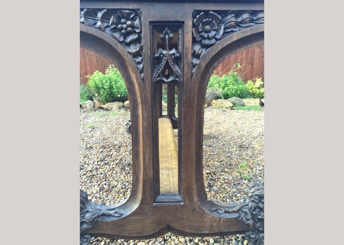 English A.W.N Pugin and Sir Charles Barry, an Important Gothic Revival Oak Library Table For Sale