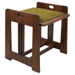 Tabouret de piano en chêne de la Sécession viennoise Wilhelm Schmidt fabriqué par Prag-Rudniker