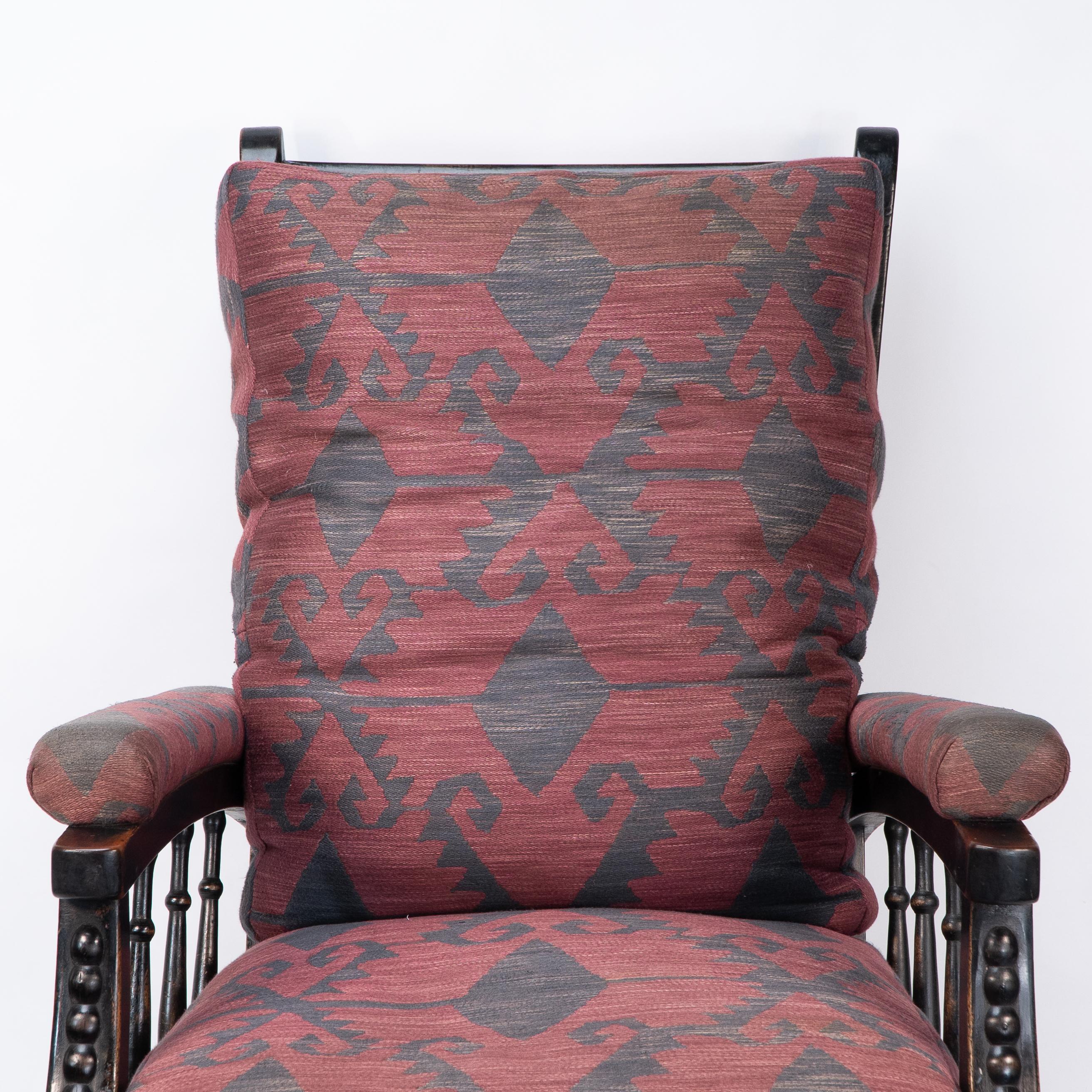 Mid-19th Century Phillip Webb for Morris & Co. an English Aesthetic Movement Reclining Armchair For Sale