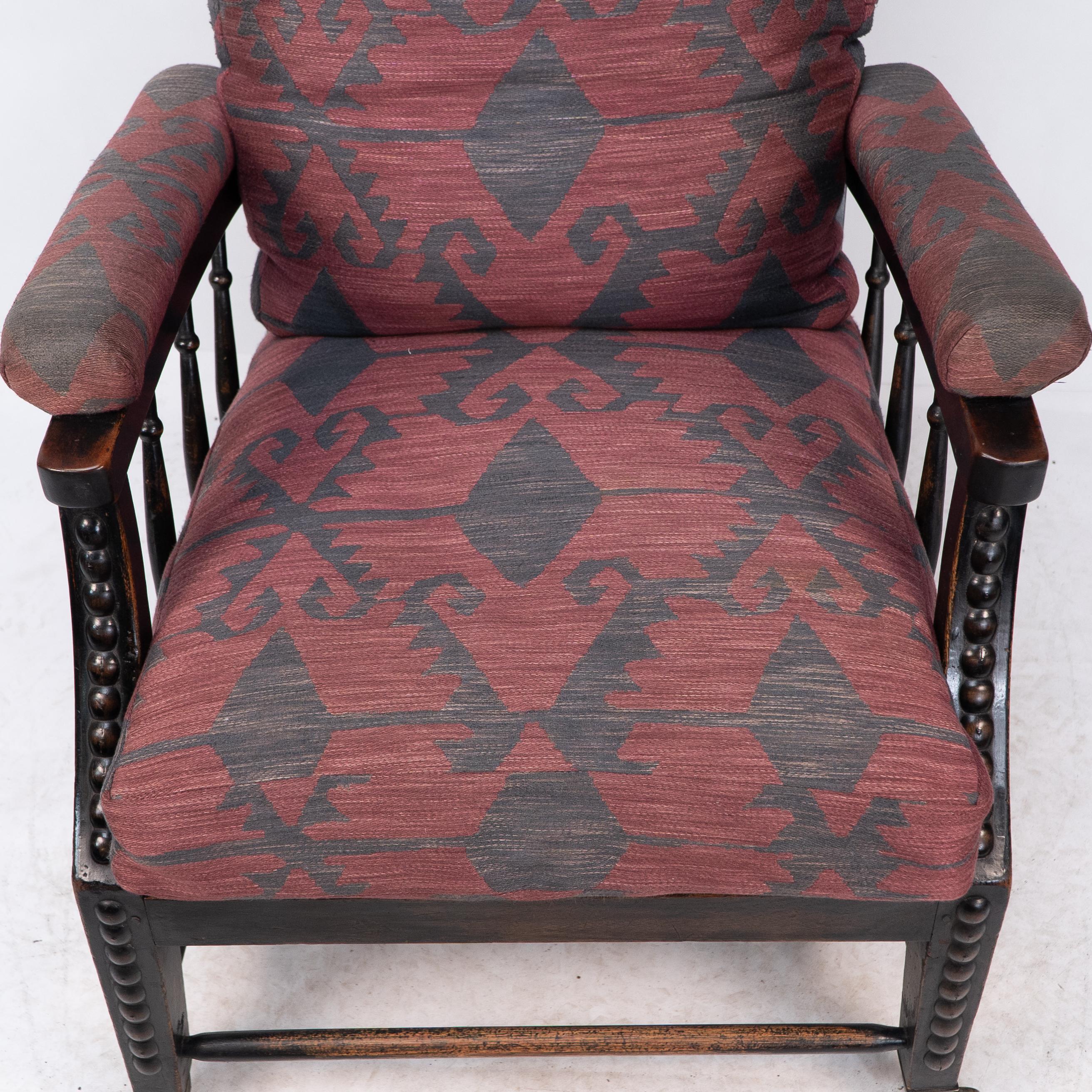 Phillip Webb for Morris & Co. an English Aesthetic Movement Reclining Armchair For Sale 1