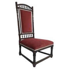 Antique Thomas Edward Collcutt for Collinson & Lock. Aesthetic Movement high back chair.