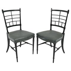 Vintage James Plucknett A pair of Anglo-Japanese ebonized side chairs
