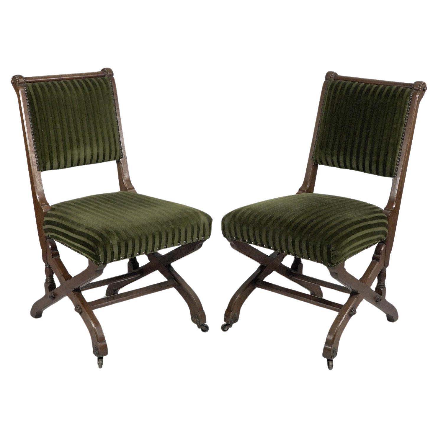 Charles Bevan A pair of Gothic Revival side chairs For Sale