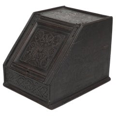 Antique Danier Cottier (style of). An Aesthetic Movement dark oak coal box
