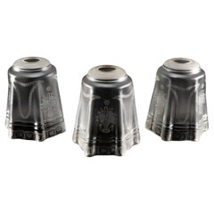 A Set of Three Acid-Etched Frosted Glass Shades