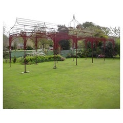 Mid-Victorian Moorish wrought & cast iron pergola or decorative garden structure