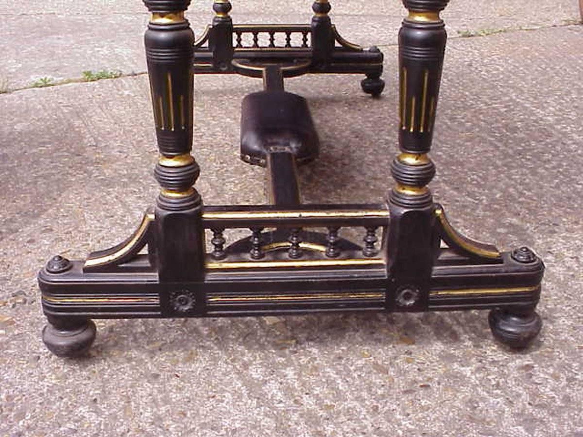 Bruce Talbert Attri, Gillows Lancaster, Aesthetic Movement Ebonised & Gilt Desk 1