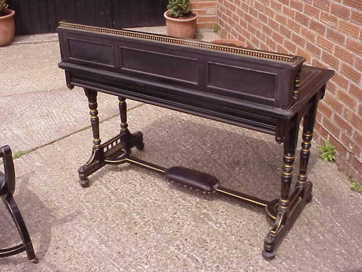 Bruce Talbert Attri, Gillows Lancaster, Aesthetic Movement Ebonised & Gilt Desk 4