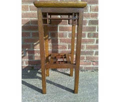 E. W. Godwin William Watt Attri. An Anglo-Japanese Oak & Lattice Statue Stand