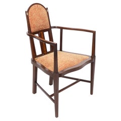 G M Ellwood para J S Henry. Sillón Arts & Crafts con incrustaciones de nácar
