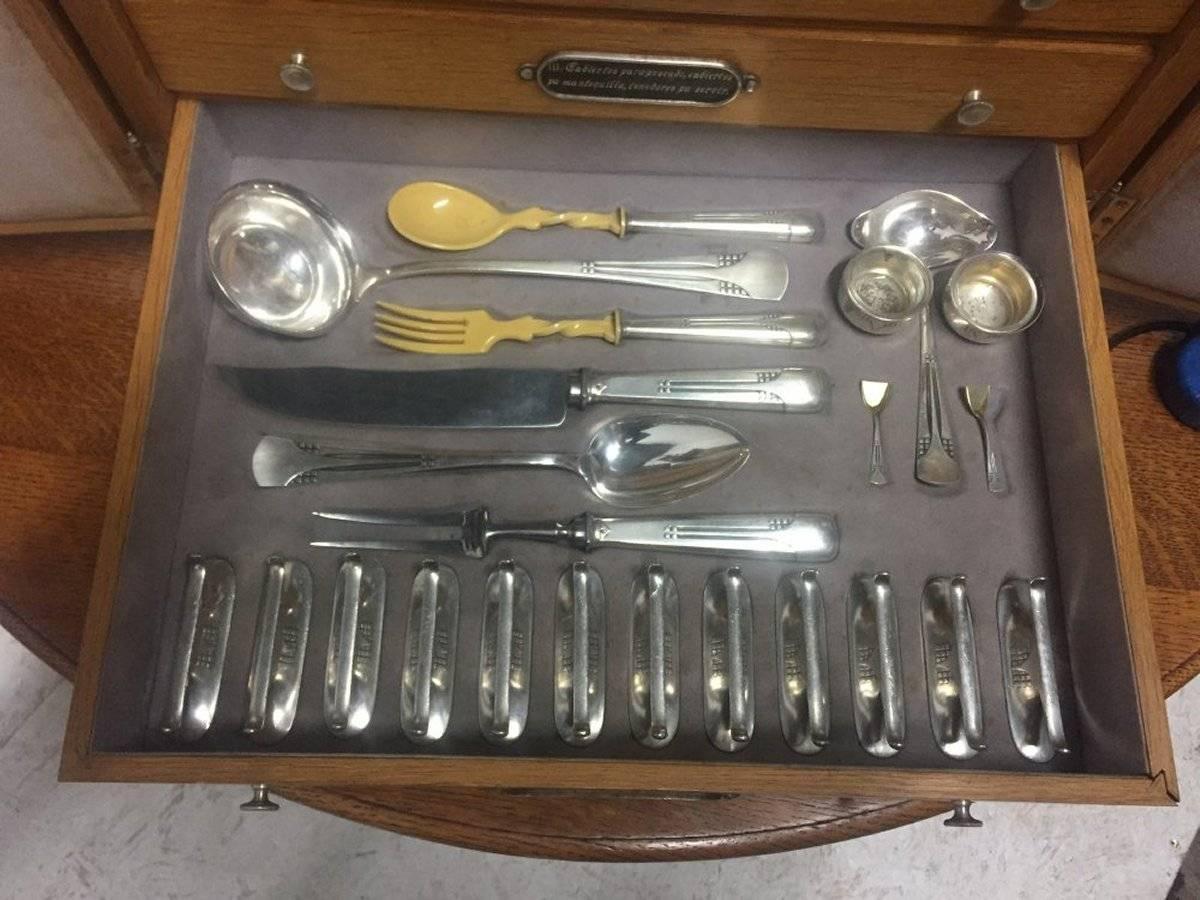 Inlay Complete WMF 156 Piece Cutlery Set. Model 34 Number 34 For Sale