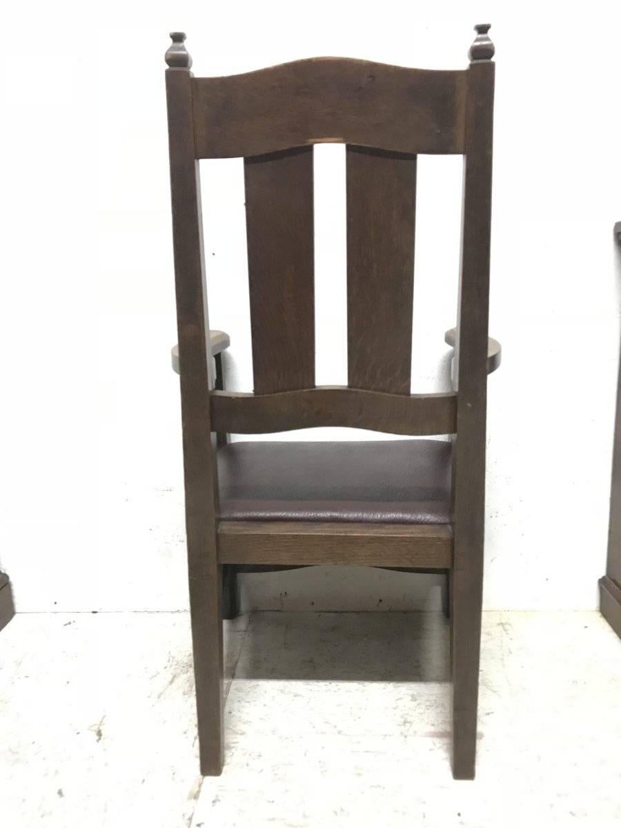Late 19th Century W R Lethaby. A Rare Arts & Crafts Sculptured Oak Armchair with Shaped Arms. For Sale