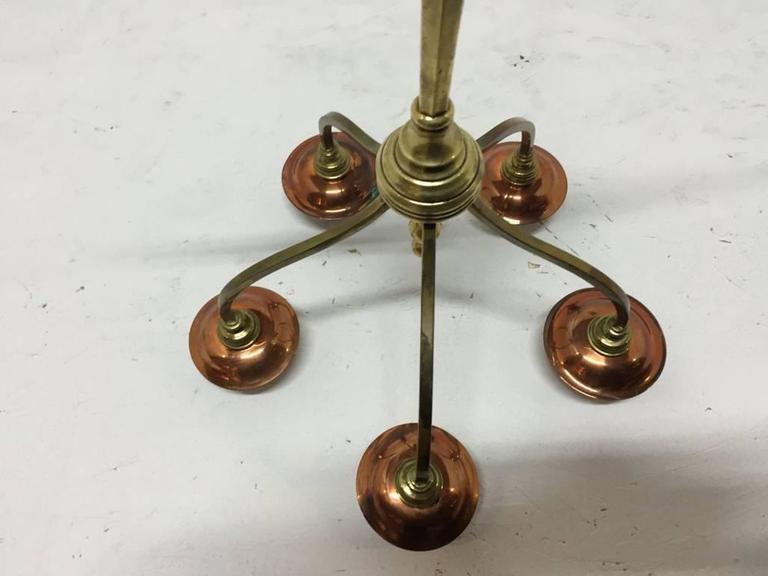 W A S Benson, signed, An Arts and Crafts Brass and Copper Five Branch  Candelabra at 1stDibs | benson candelabra, benson brass candlesticks, benson  candleabra