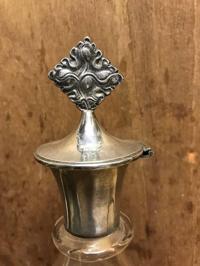 Pair of Gothic Revival Glass Communion Cruets by Greenwood and Watts