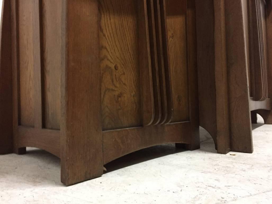 Hand-Crafted Custom-Made Oak Desk in the Style of Charles Rennie Mackintosh